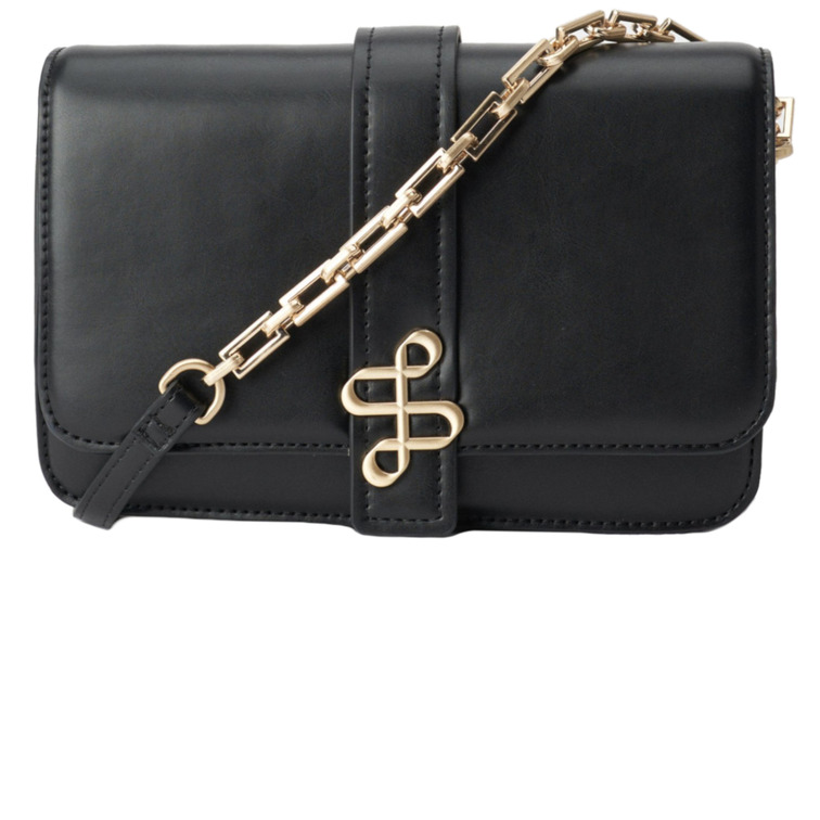 BOLSO CRUZADO EFECTO PIEL CON LOGOTIPO METÁLICO