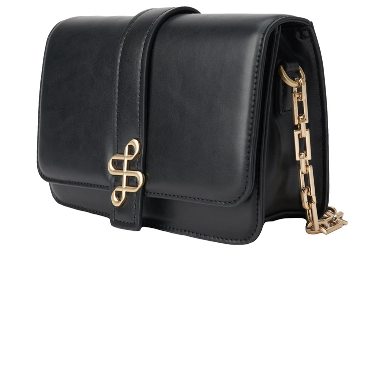 BOLSO CRUZADO EFECTO PIEL CON LOGOTIPO METÁLICO