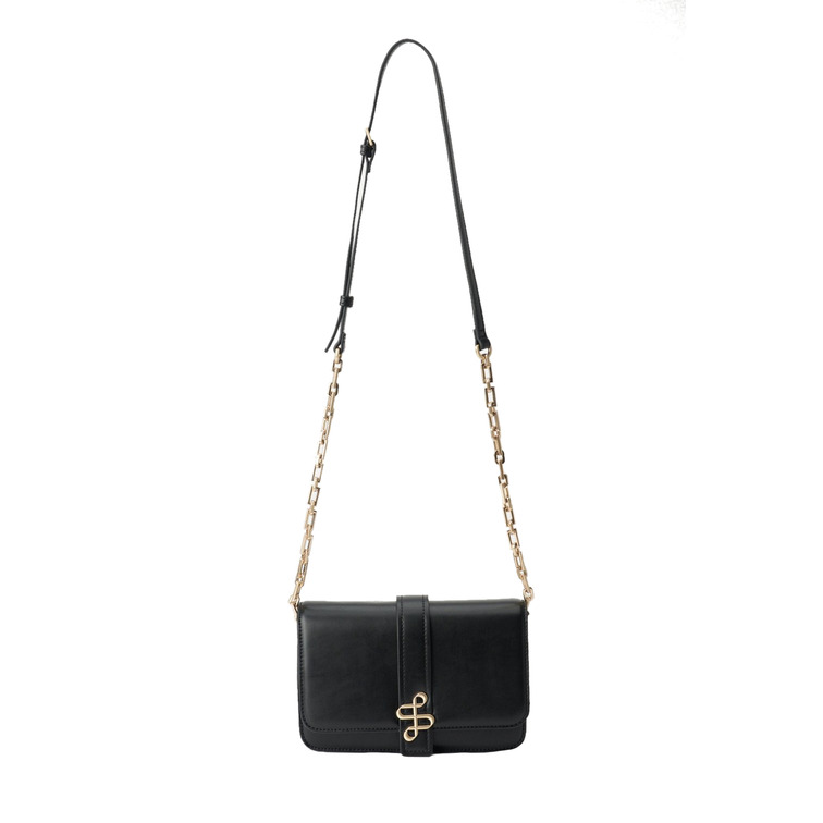 BOLSO CRUZADO EFECTO PIEL CON LOGOTIPO METÁLICO