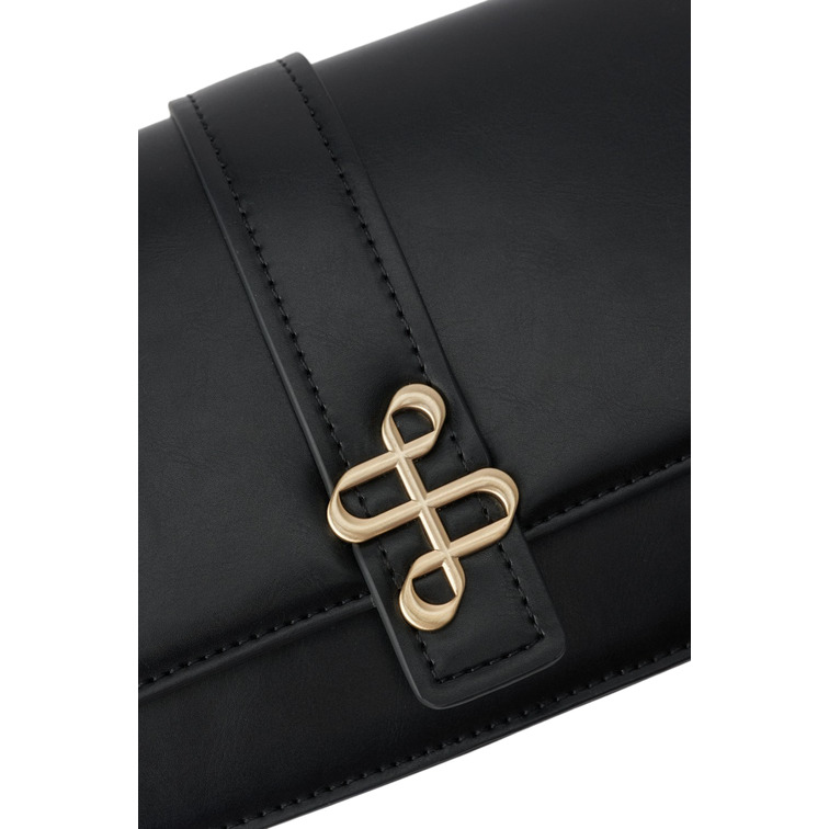 BOLSO CRUZADO EFECTO PIEL CON LOGOTIPO METÁLICO