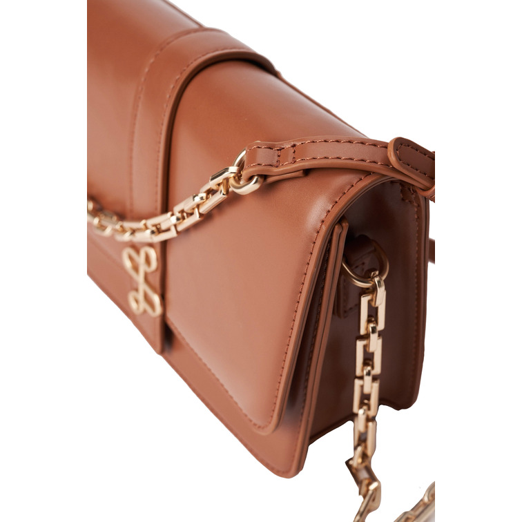 BOLSO CRUZADO EFECTO PIEL CON LOGOTIPO METÁLICO