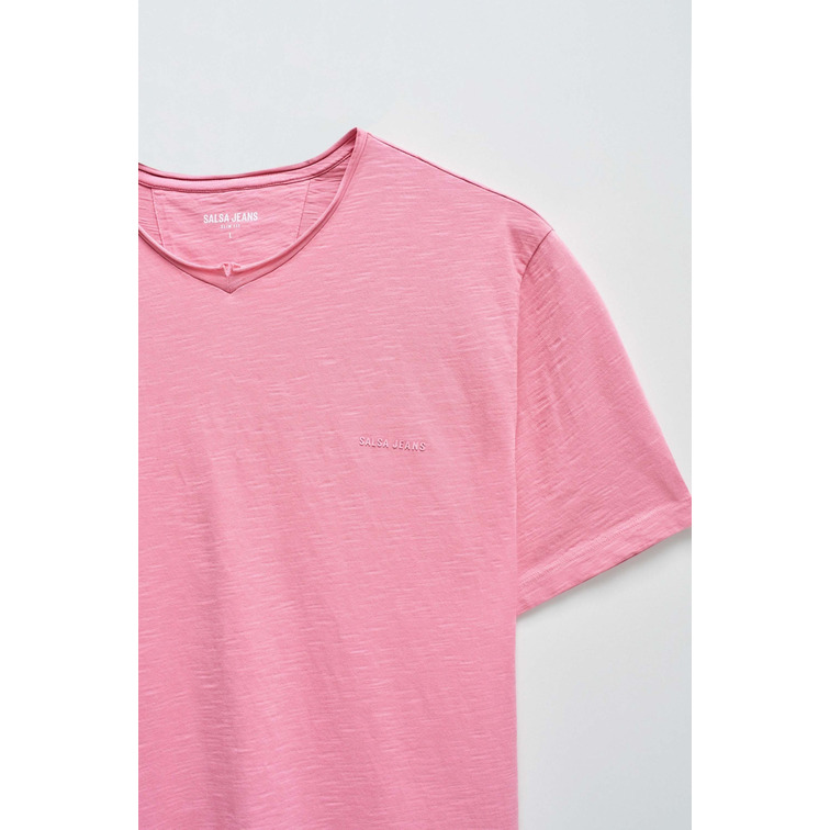 CAMISETA HOMBRE  SALSA JEANS T-SHIRT V NECK RAW EDGE SLIM F