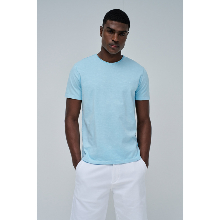 CAMISETA HOMBRE  SALSA JEANS T-SHIRT V NECK RAW EDGE SLIM F