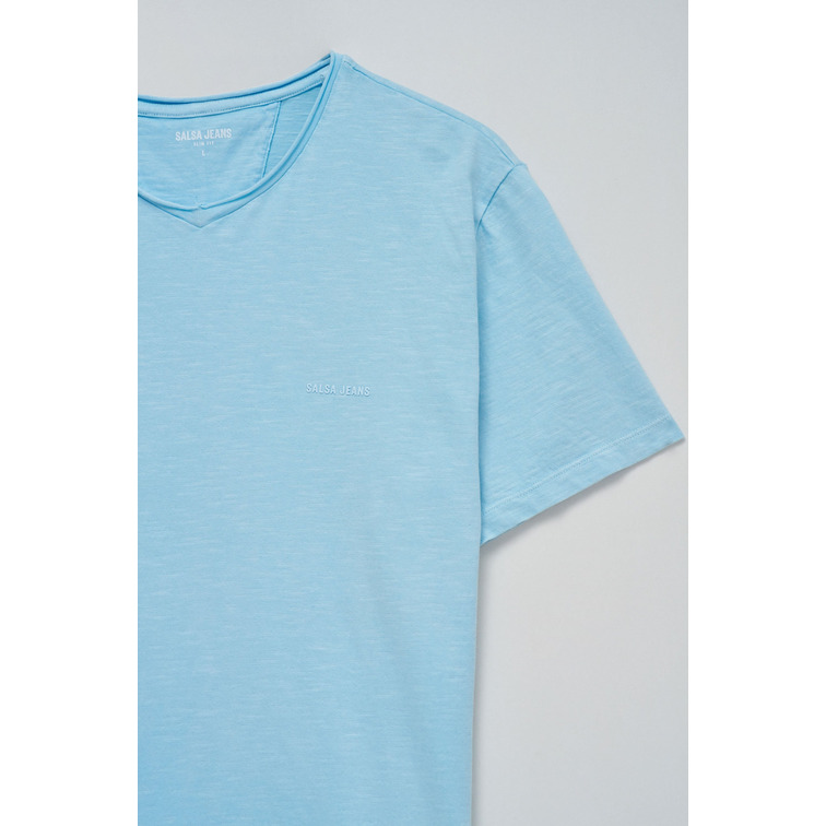 CAMISETA HOMBRE  SALSA JEANS T-SHIRT V NECK RAW EDGE SLIM F
