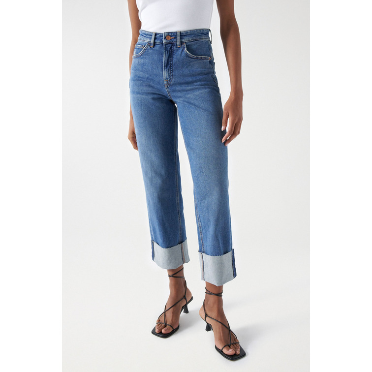VAQUERO RECTO MUJER SALSA JEANS EFECTO PUSH IN TIRO ALTO
