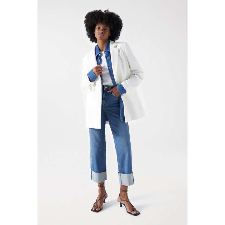 VAQUERO RECTO MUJER SALSA JEANS EFECTO PUSH IN TIRO ALTO