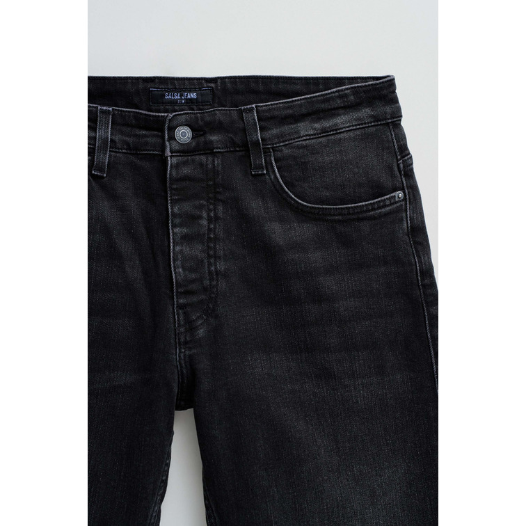 VAQUERO HOMBRE  SALSA JEANS SLIM JEANS BLACK DENIM WASHED