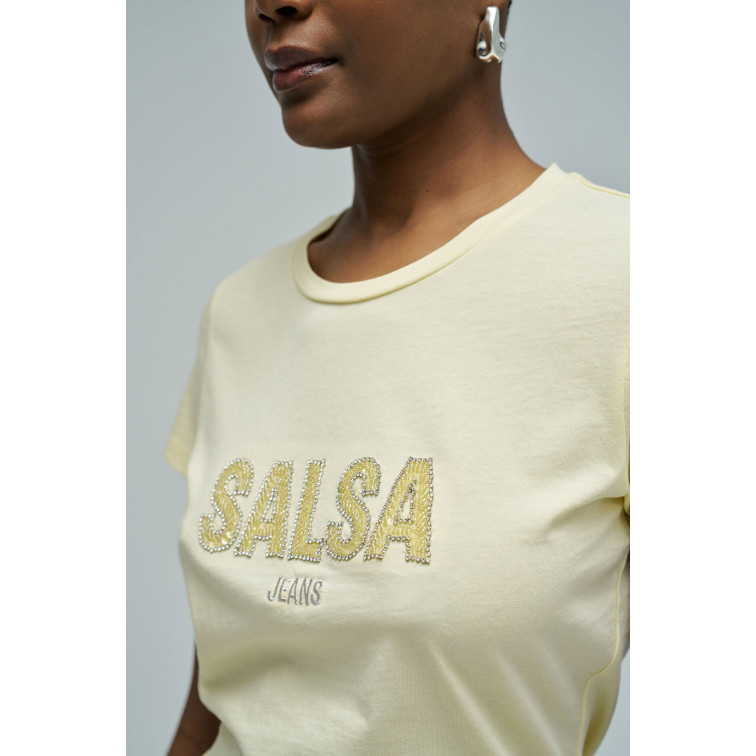 CAMISETA MUJER  SALSA JEANS INSTITUTIONAL BEADED BRANDING