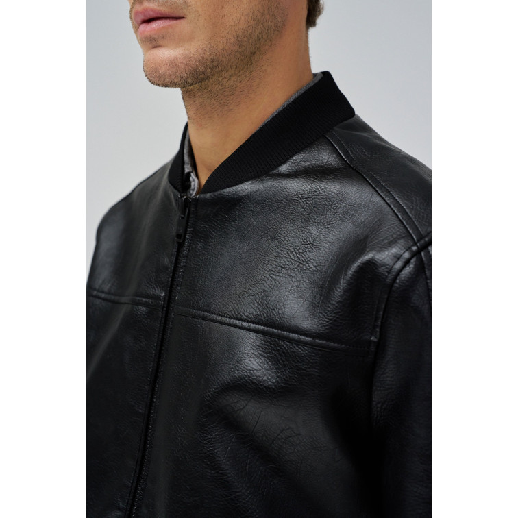 CAZADORA HOMBRE  SALSA JEANS HOODED FAKE LEATHER BOMBER JAC
