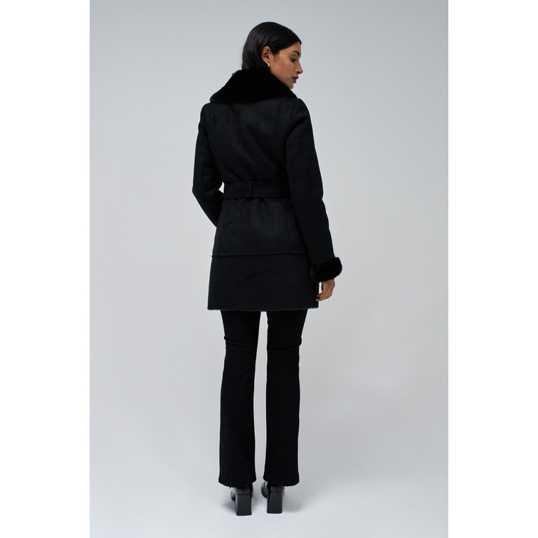 ABRIGO MUJER  SALSA JEANS LONG SHEARLING COAT