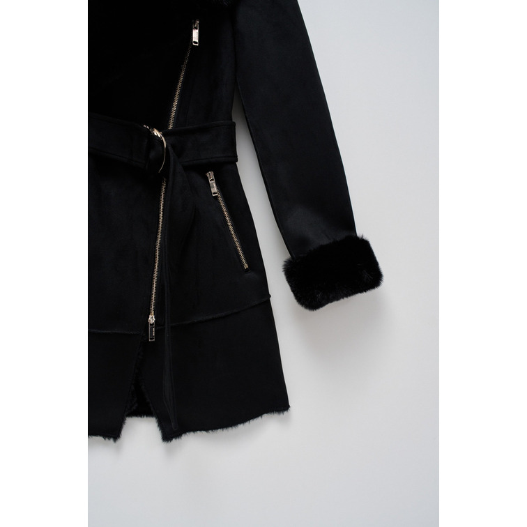 ABRIGO MUJER  SALSA JEANS LONG SHEARLING COAT