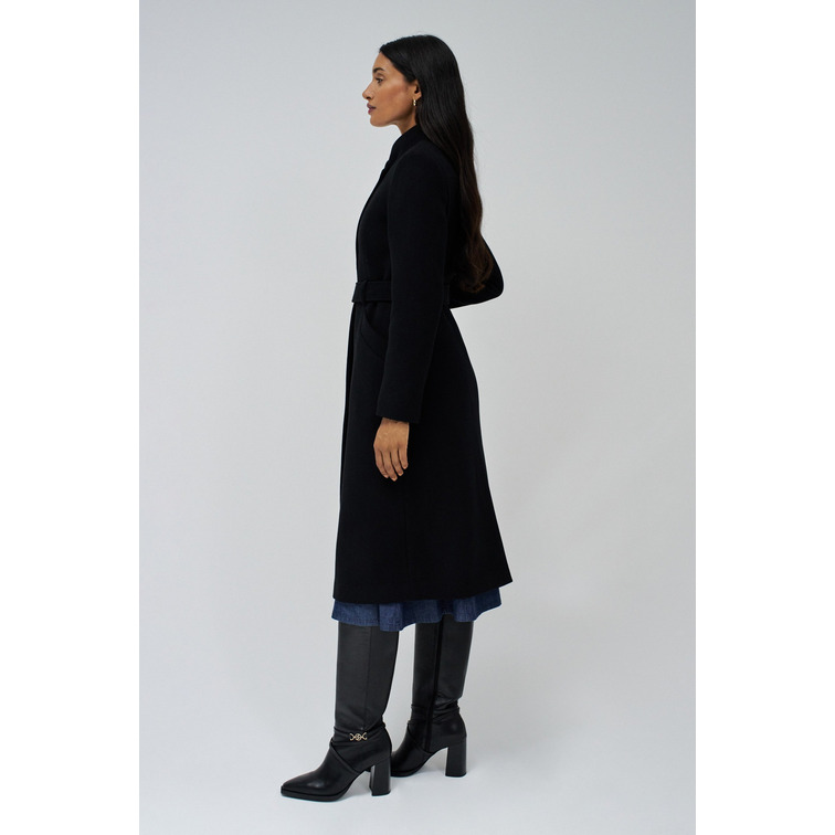 ABRIGO LARGO MUJER SALSA JEANS DE PAÑO CON CINTURON