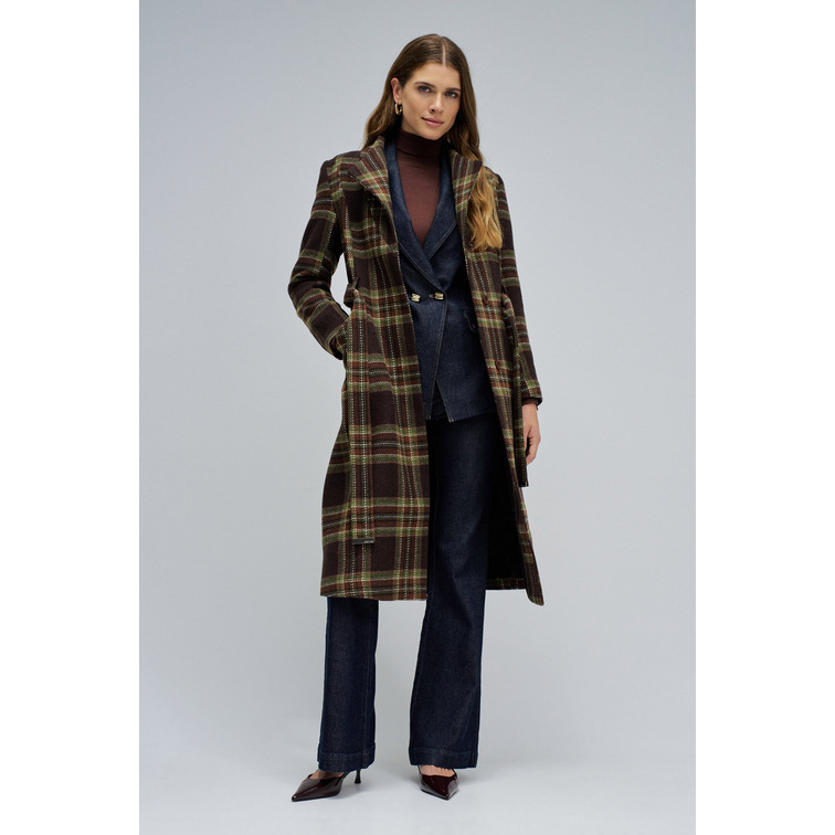 ABRIGO MUJER  SALSA JEANS LONG WOOL PEACOAT WITH BELT