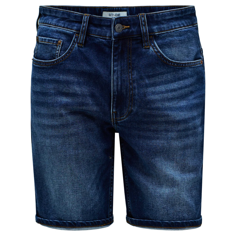 VAQUERO HOMBRE  SALSA JEANS SHORT S-ACTIV DARK WASH