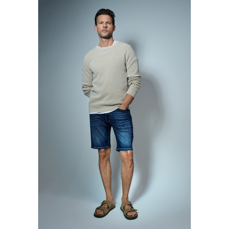 VAQUERO HOMBRE  SALSA JEANS SHORT S-ACTIV DARK WASH