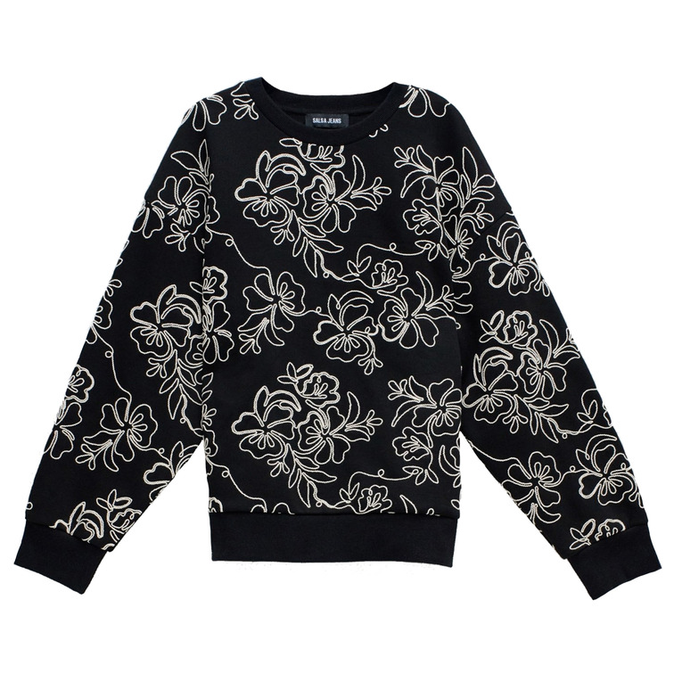 SUDADERA MUJER SALSA JEANS CON ESTAMPADO FLORAL TEXTURIZADO