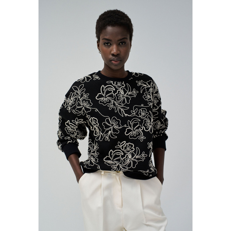 SUDADERA MUJER SALSA JEANS CON ESTAMPADO FLORAL TEXTURIZADO