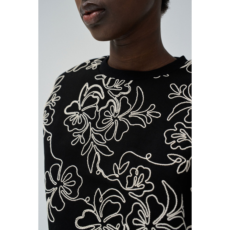 SUDADERA MUJER SALSA JEANS CON ESTAMPADO FLORAL TEXTURIZADO