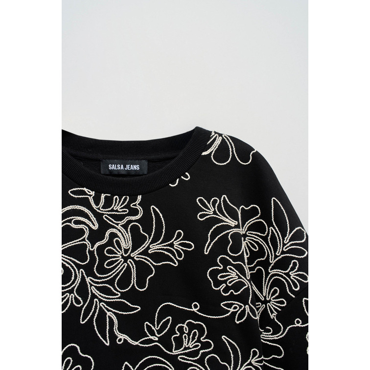 SUDADERA MUJER SALSA JEANS CON ESTAMPADO FLORAL TEXTURIZADO