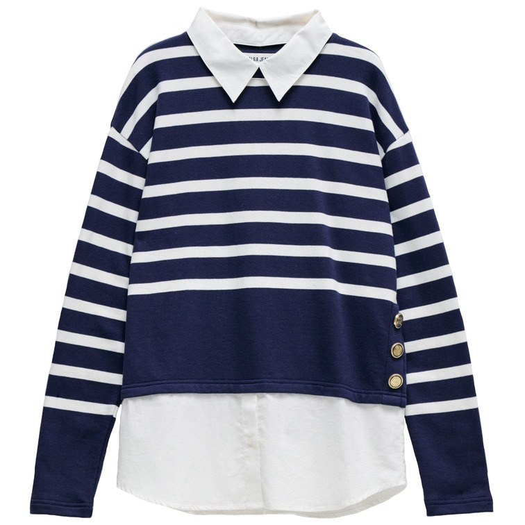 SUDADERA MUJER SALSA JEANS COMBINADA CON CAMISA