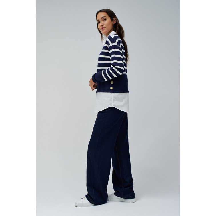 SUDADERA MUJER SALSA JEANS COMBINADA CON CAMISA