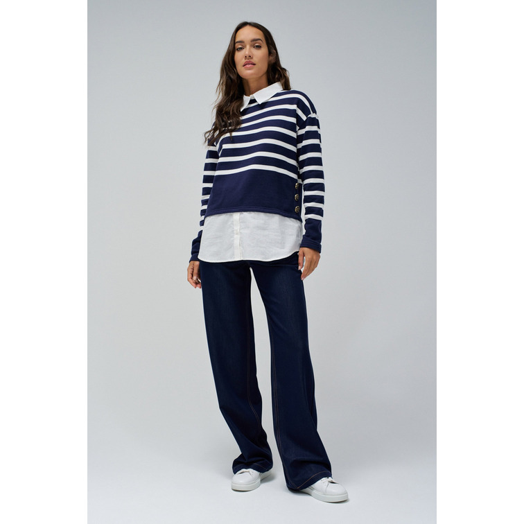 SUDADERA MUJER SALSA JEANS COMBINADA CON CAMISA