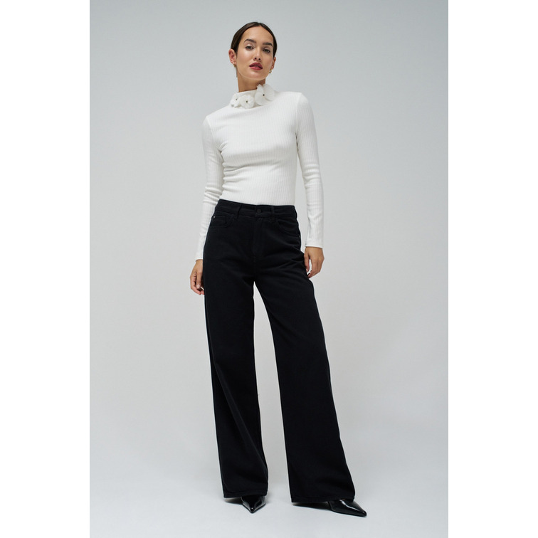 JERSEY MUJER SALSA JEANS PUNTO DE CANALÉ DETALLE FLORES