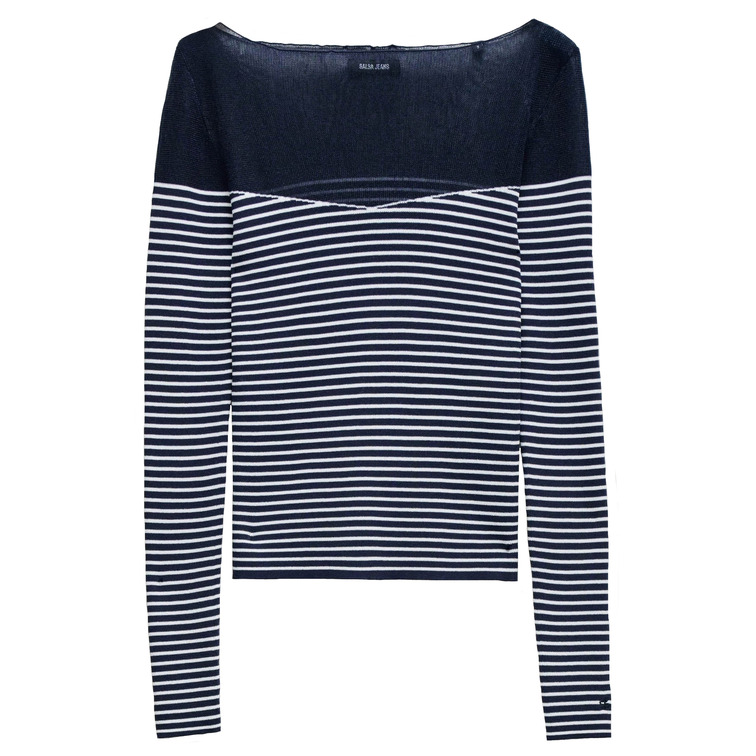 JERSEY A RAYAS MUJER SALSA JEANS CON TRANSPARENCIA