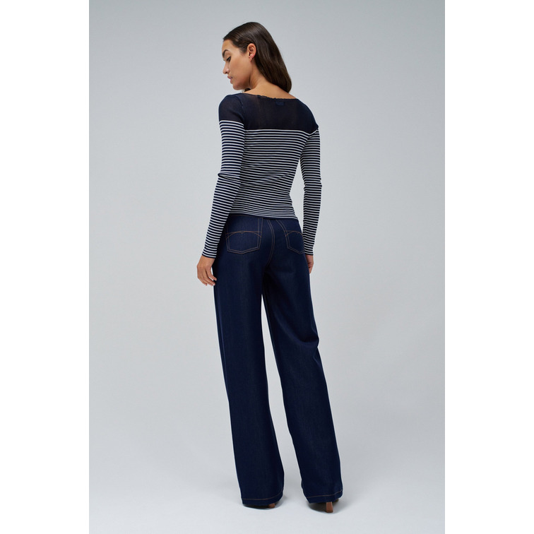 JERSEY A RAYAS MUJER SALSA JEANS CON TRANSPARENCIA