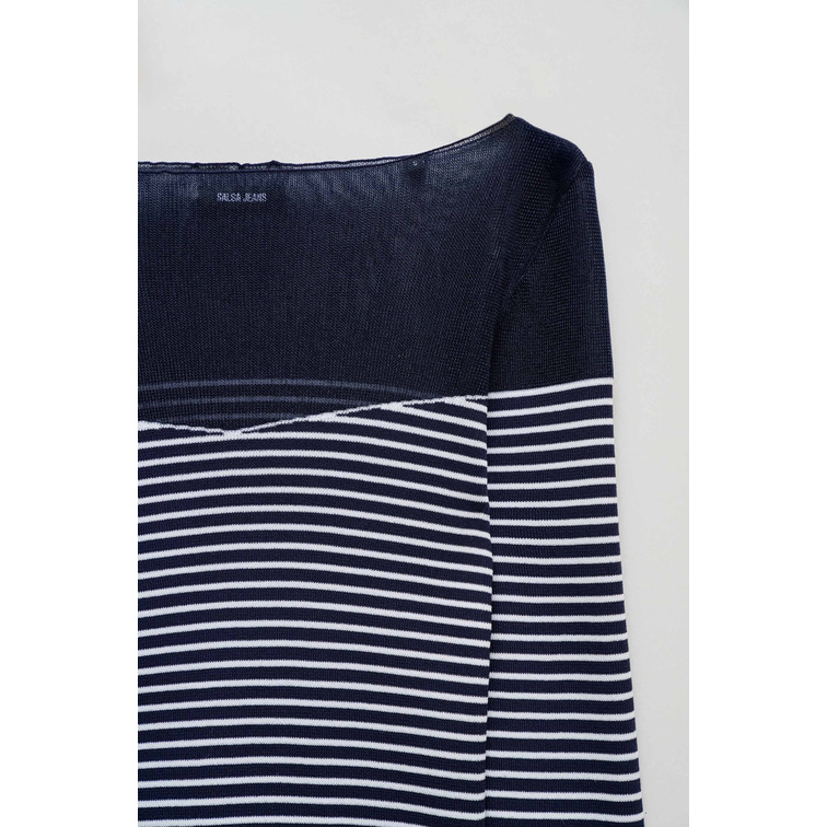 JERSEY A RAYAS MUJER SALSA JEANS CON TRANSPARENCIA
