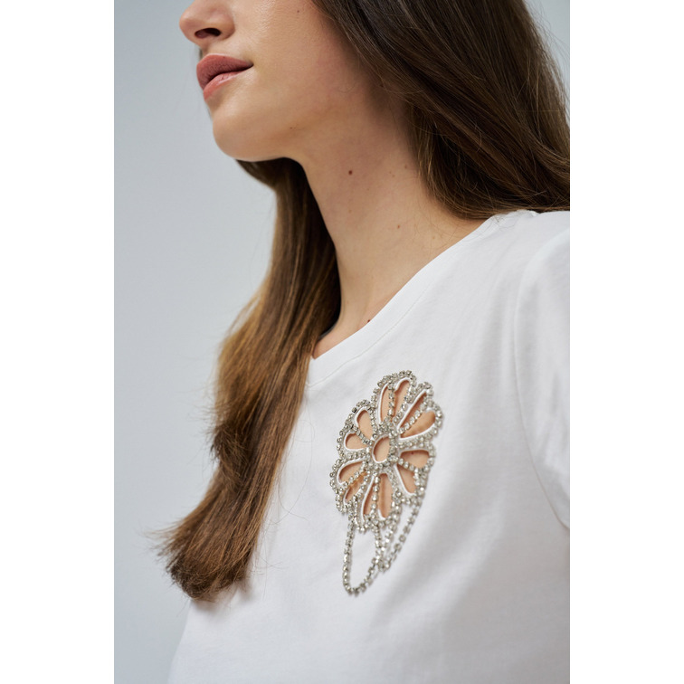 CAMISETA MUJER SALSA JEANS CON RECORTE FLORAL