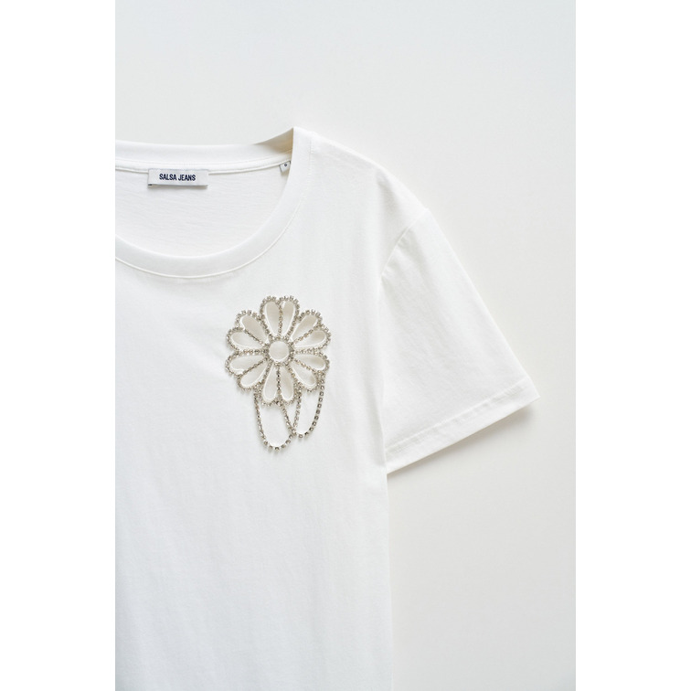 CAMISETA MUJER SALSA JEANS CON RECORTE FLORAL