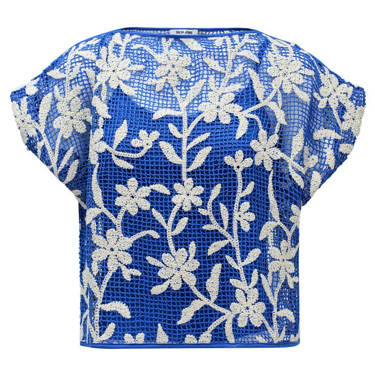 CAMISETA MUJER  SALSA JEANS CROCHET SWEATER WITH FLORAL EM