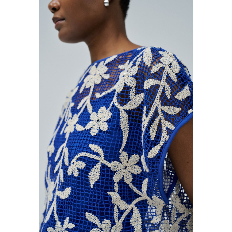 CAMISETA MUJER  SALSA JEANS CROCHET SWEATER WITH FLORAL EM