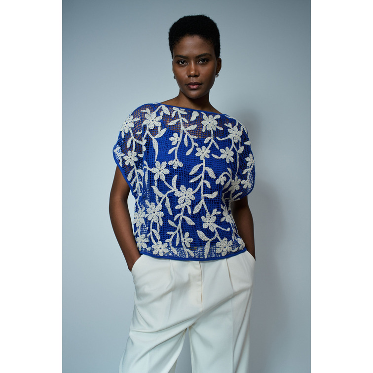 CAMISETA MUJER  SALSA JEANS CROCHET SWEATER WITH FLORAL EM