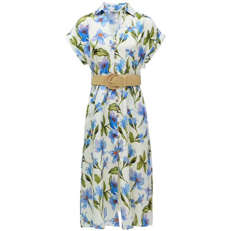 VESTIDO MUJER  SALSA JEANS LINEN SHIRT DRESS W/FRONT BUTT