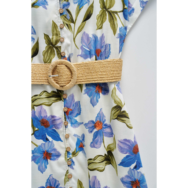 VESTIDO MUJER  SALSA JEANS LINEN SHIRT DRESS W/FRONT BUTT