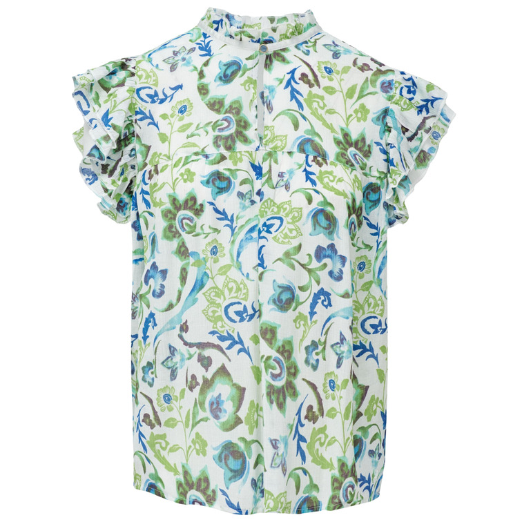 BLUSA ESTAMPADA MUJER SALSA JEANS CON DETALLE DE VOLANTES