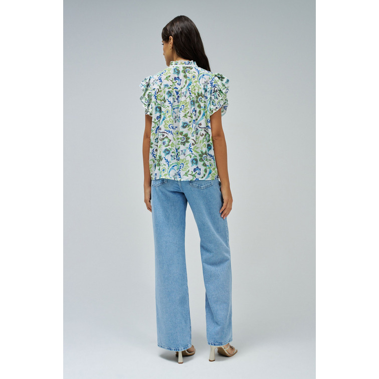 BLUSA ESTAMPADA MUJER SALSA JEANS CON DETALLE DE VOLANTES