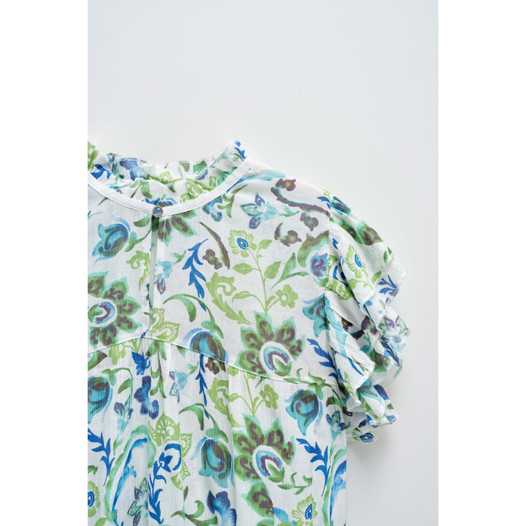 BLUSA ESTAMPADA MUJER SALSA JEANS CON DETALLE DE VOLANTES