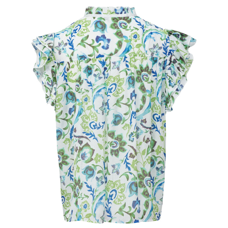 BLUSA ESTAMPADA MUJER SALSA JEANS CON DETALLE DE VOLANTES