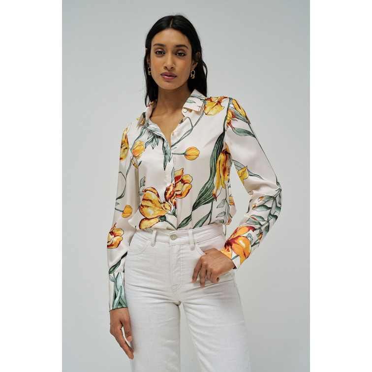CAMISA SATINADA MUJER SALSA JEANS CON ESTAMPADO