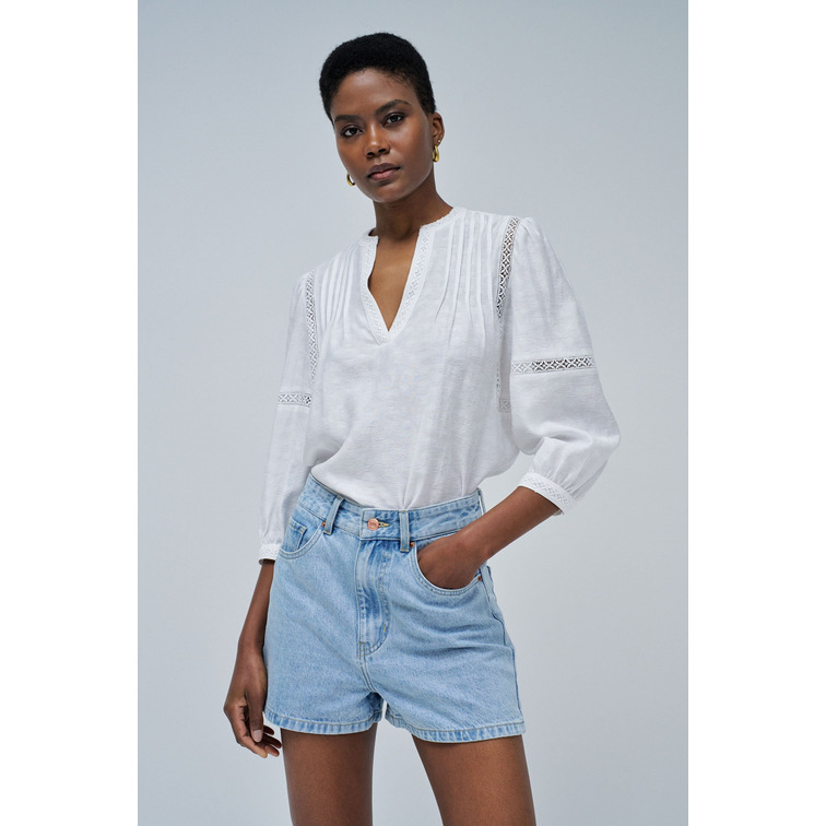 CAMISA MUJER  SALSA JEANS BLOUSE W/LACE DETAILS & JACQUA
