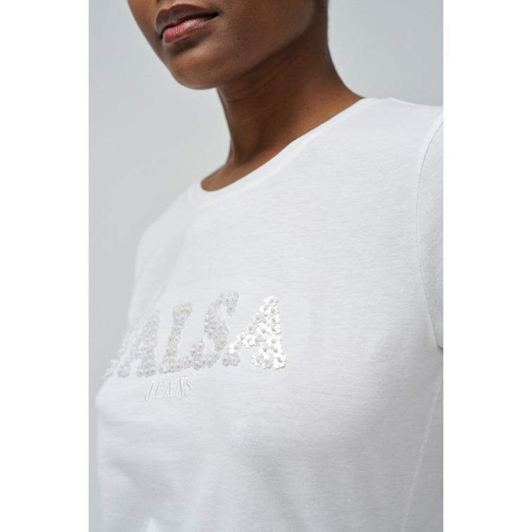 CAMISETA MUJER SALSA JEANS CON BRANDING FLORAL