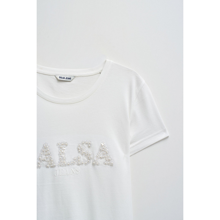 CAMISETA MUJER SALSA JEANS CON BRANDING FLORAL