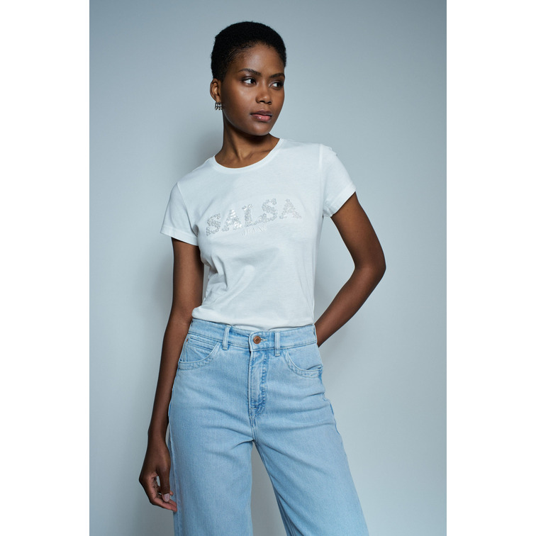 CAMISETA MUJER SALSA JEANS CON BRANDING FLORAL
