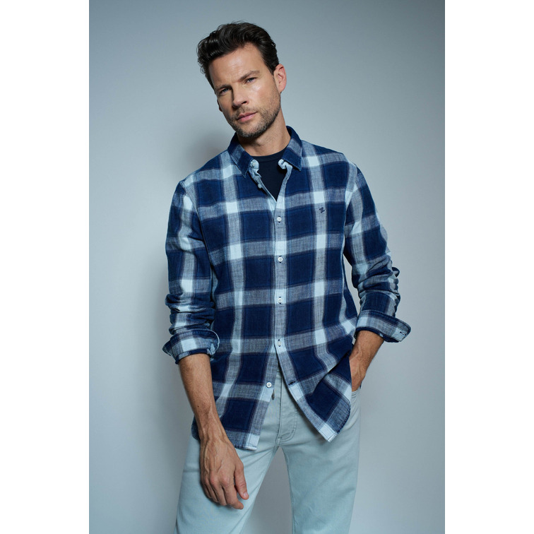 CAMISA HOMBRE  SALSA JEANS SLIM FIT SHIRT INDIGO PLAID