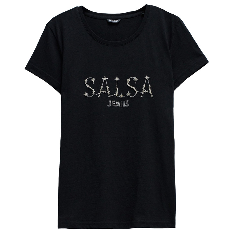 CAMISETA MUJER  SALSA JEANS T-SHIRT WITH GLITTER BRANDING