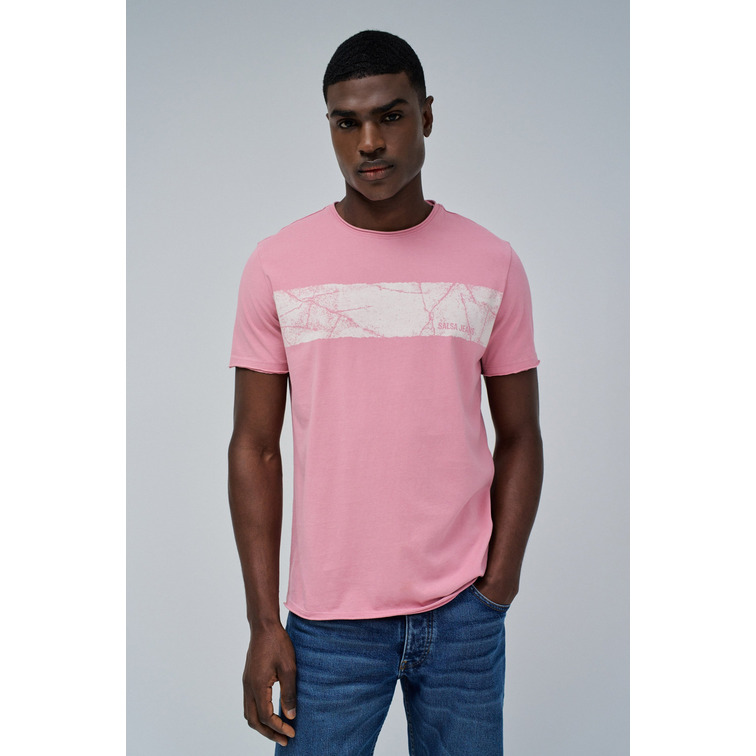 CAMISETA HOMBRE  SALSA JEANS T-SHIRT SLIM FIT RAW EDGE W/ B