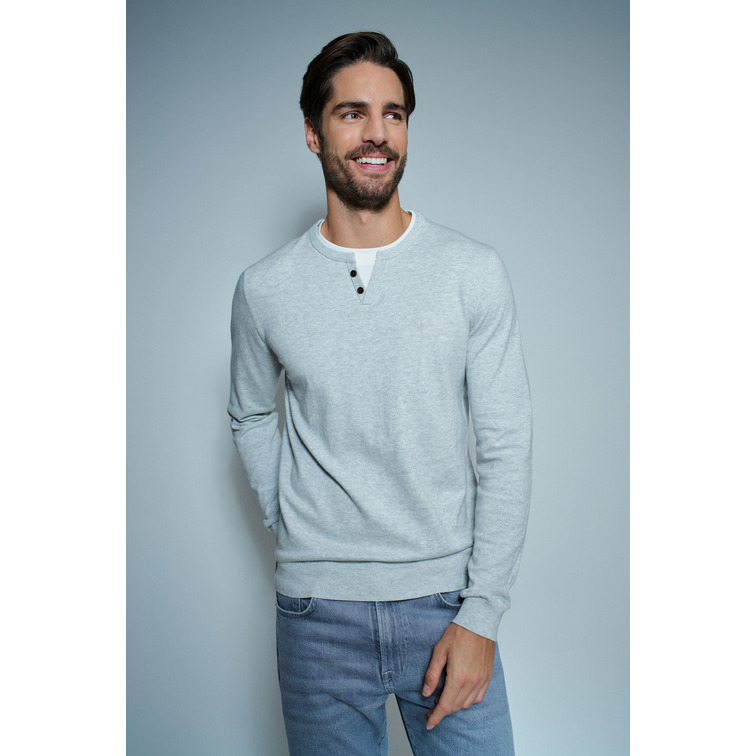 JERSEY HOMBRE  SALSA JEANS KNIT HENLEY W/ COLLAR JERSEY D